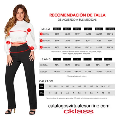 CKLASS Guía de Tallas